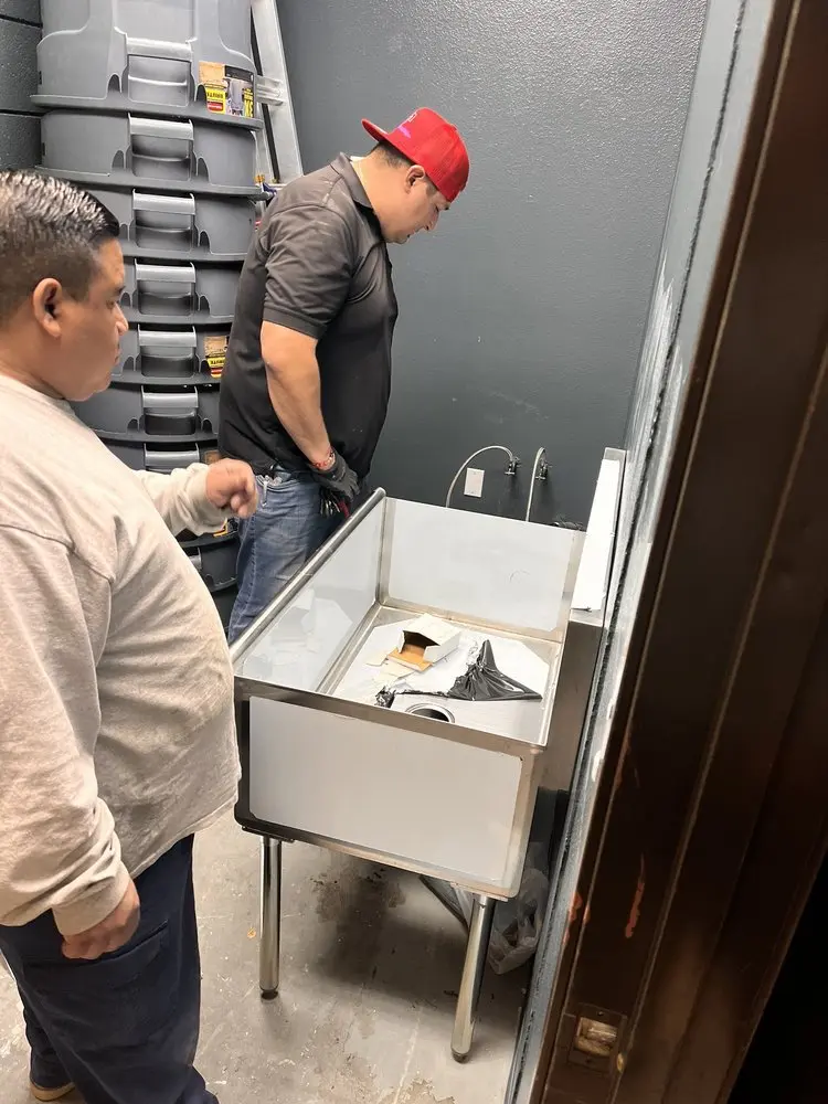 Commercial plumbing and sink installation in Omaha